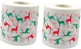 KALLORY 2 Rolos De Papel Impresso Rolo De Guardanapos Coloridos Papel Higiênico Colorido Lenço De Papel Colorido Lenço De Papel Papel De Banho Papel Higiênico De Natal Papel Higiênico