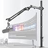 Desktop Mic Stand, Qverhead Microphone Stand Adjustable Height Mic Boom Arm with Heightened Extension Riser for Shure SM7B Blue Yeti HyperX QuadCast S and other Mic