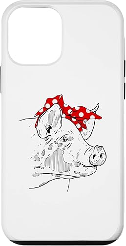 Miniatura 1 de iPhone 12 mini Funny Pig Bandana Farm Piggy Swine Lover Girl Mom Case