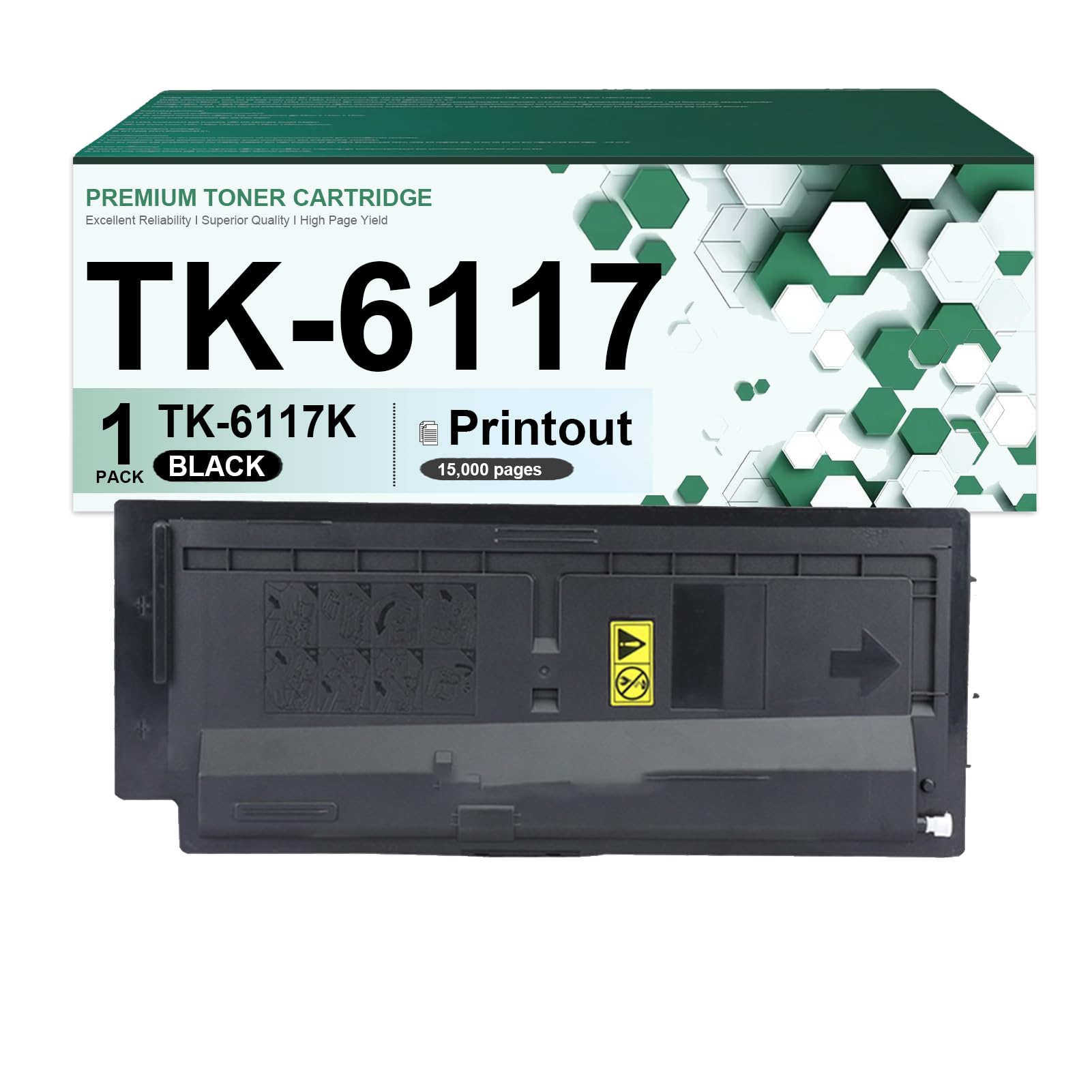 TK6117 Toner Cartridge Compatible for Kyocera TK-6117 TK-6117K Black Cartridge with Chip Fit for Kyocera Ecosys M4125idn M4132idn Printers, 1 Pack