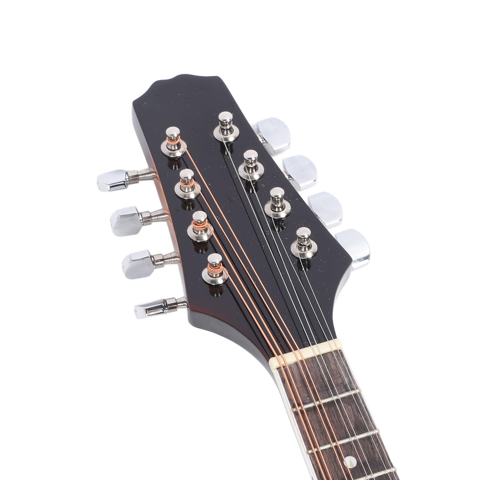 Mandolina Estilo A, Mandolina Acústica Sunburst con Cuerpo de Palisandro de Tilo, Traste Suave de Cuello Ergonómico, para Principiantes Diestros, con Púas de Bolsa, Paño de