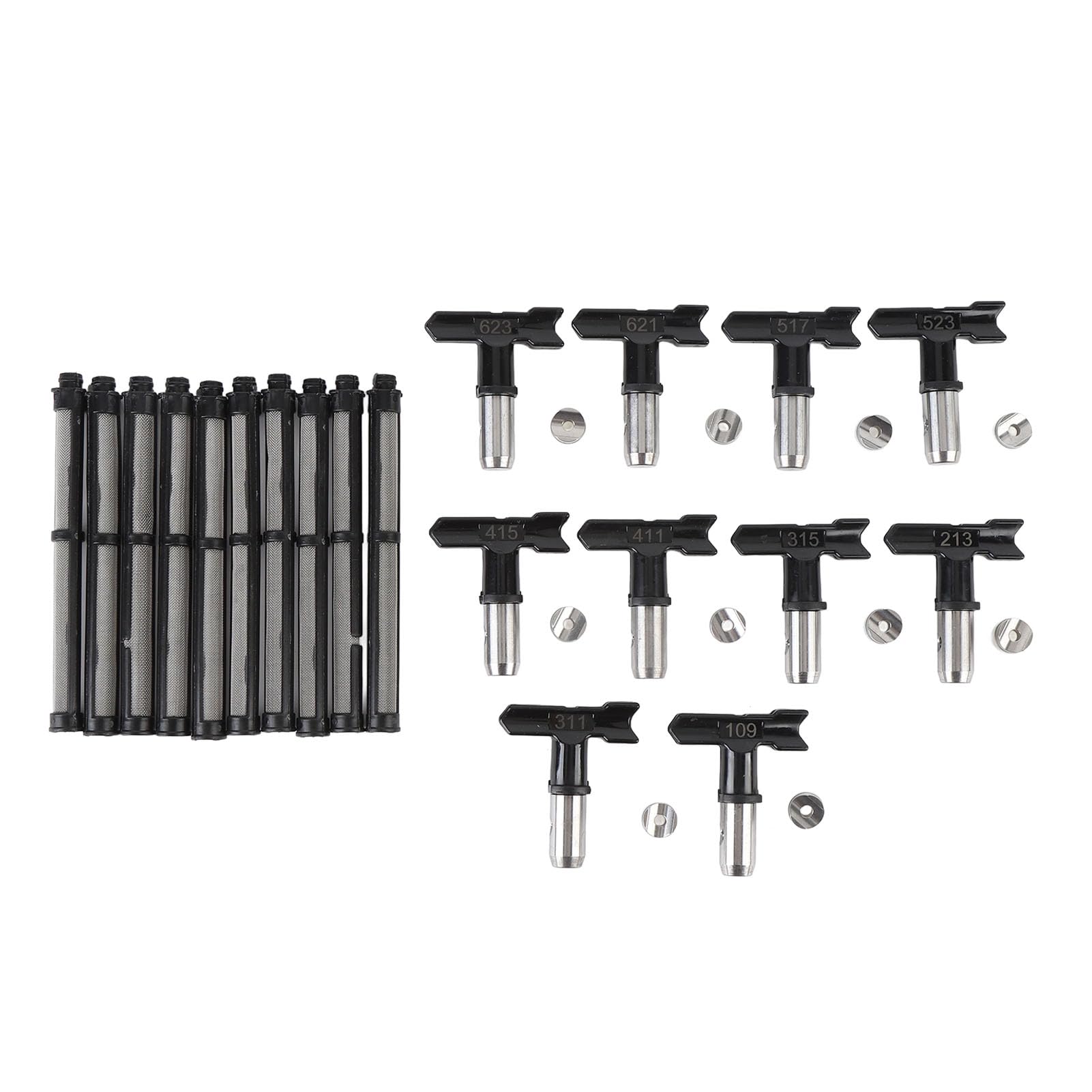 EMUKOEP 10 Filtros y Accesorios de Puntas de Pulverización de Alta Estabilidad para Reemplazo de Boquillas de Pulverizador sin Aire Instalación Conveniente para una Variedad de Superficies, Pinturas