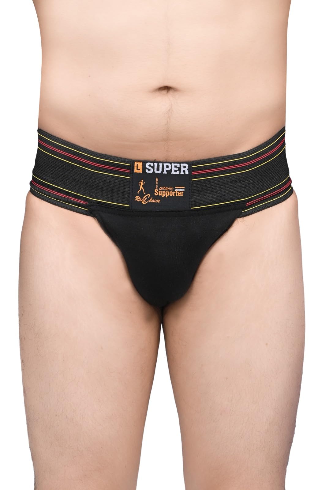 Real Choice Men Cotton Athletic Supporter for Gym, Sports & Workout, Breathable Fabric, Strong Elastic Waistband, Mens Jockstrap Underwear (Super)