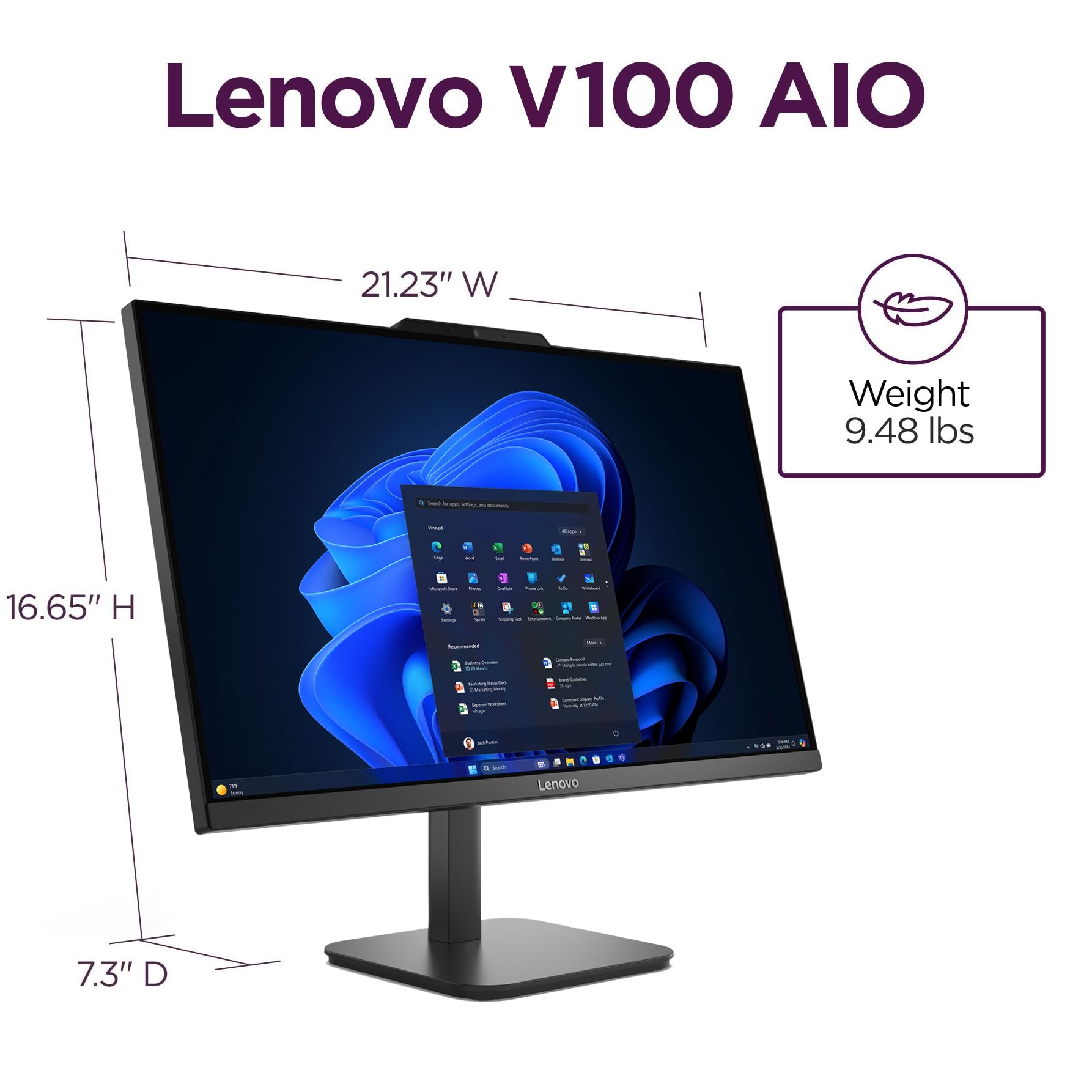 Lenovo IdeaCentre All-in-One Desktop Computer, 8GB RAM 512GB SSD | Intel 4-Core Processor, 24" FHD Anti-Glare IPS Display, Wi-Fi 6, Bluetooth 5.2, Windows 11, Everyday Use AIO image 8