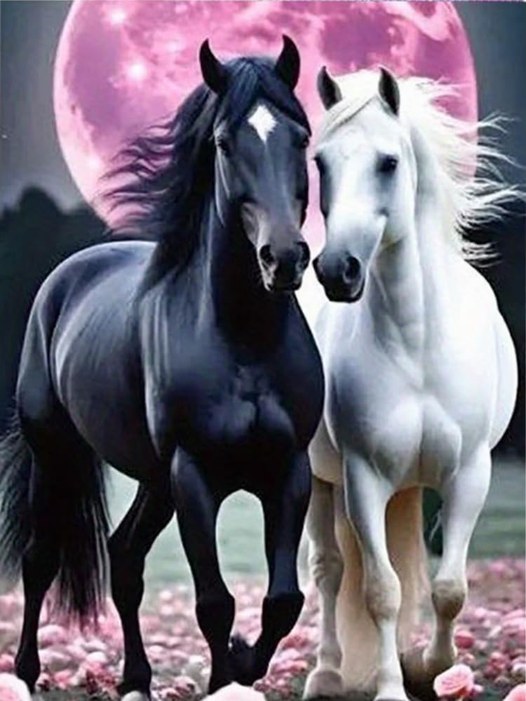 FanZheZhe Cross Stitch Kits for Adults,11Ct Printed Cross Stitch Kits,Stamped Embroidery Kits for Adults Wall Art Home Decoration Animal Horse 11Ct40X50Cm
