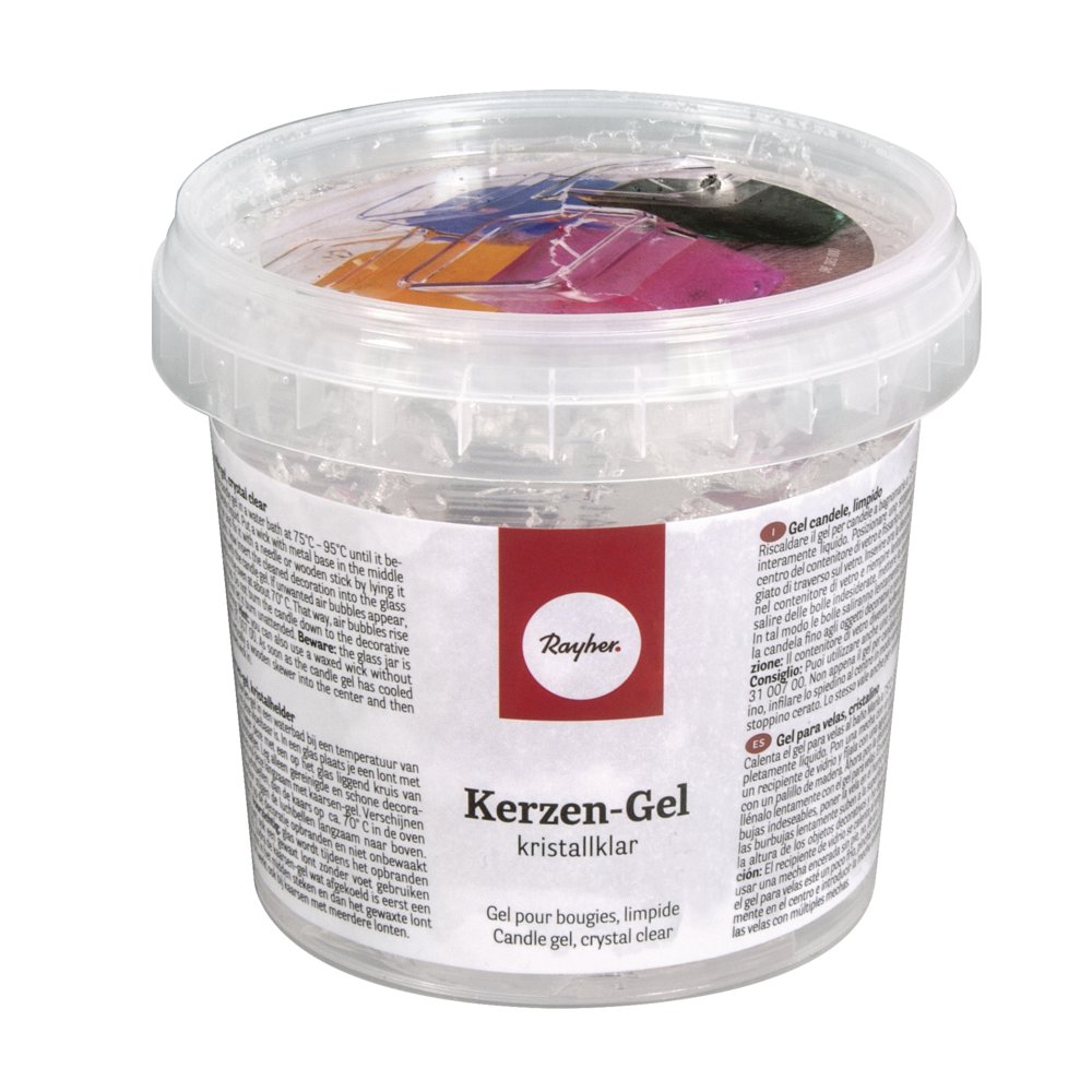 Rayher Hobby 3130000 Kerzen-Gel, Dose 300 g/ ca.365 ml, transparent, kristallklares Kerzenwachs zum schmelzen, kann gefärbt werden, Kerzen gießen, farblos