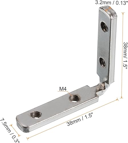 Miniatura 2 de uxcell Soporte de junta interior en forma de L, 30 conectores de esquina interior con tornillos M4 para ranura de perfil de extrusión de aluminio