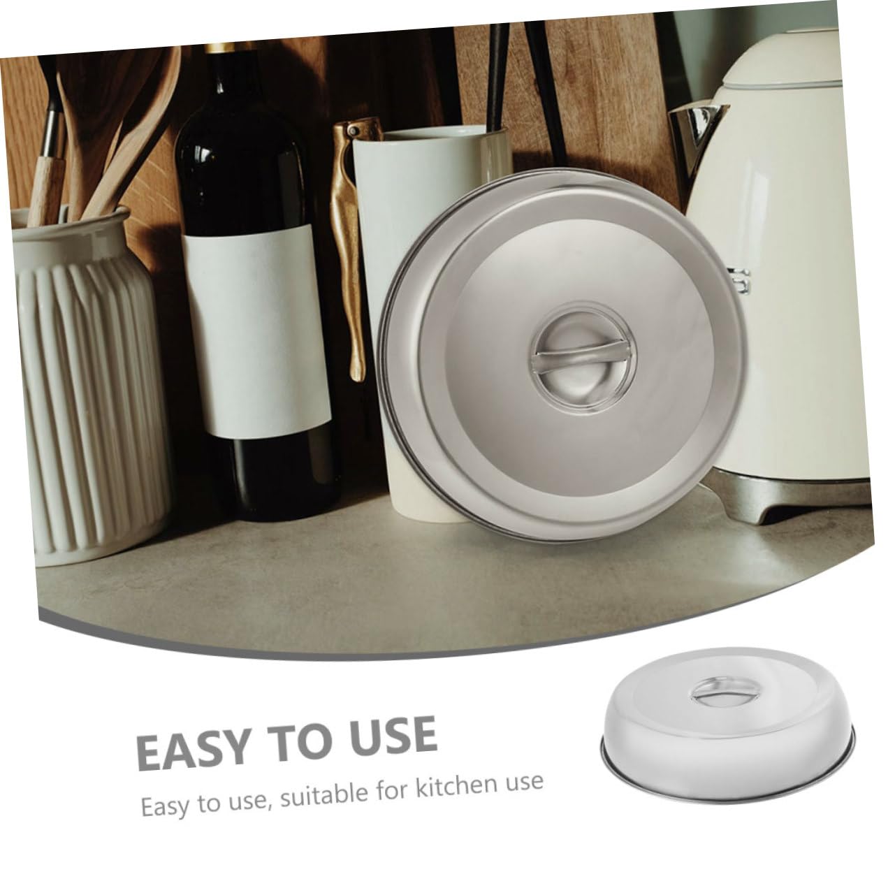 CLISPEED Edelstahl Steakabdeckung 20cm - Ölbeständige Kuppel Für Grill & Küche