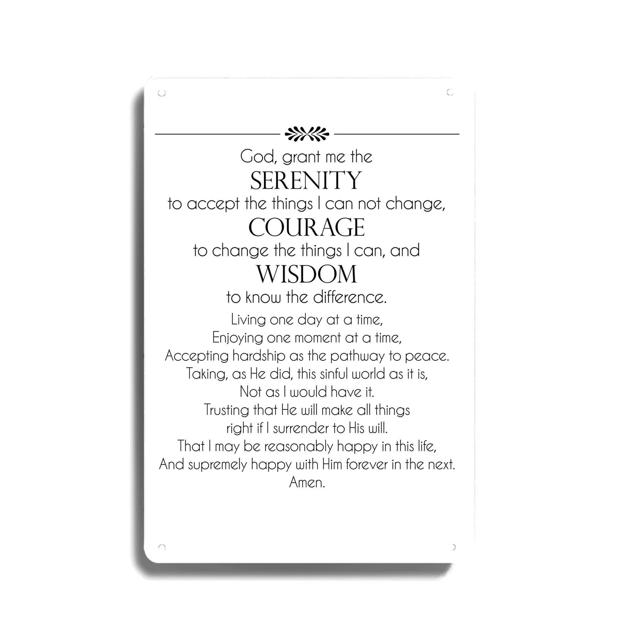 Bioprocess Full Serenity Prayer Wall Art Inspirational For Aa Support Wall Decor Home Gift Wall Decor Poster Metal Sign 8X12 Inches