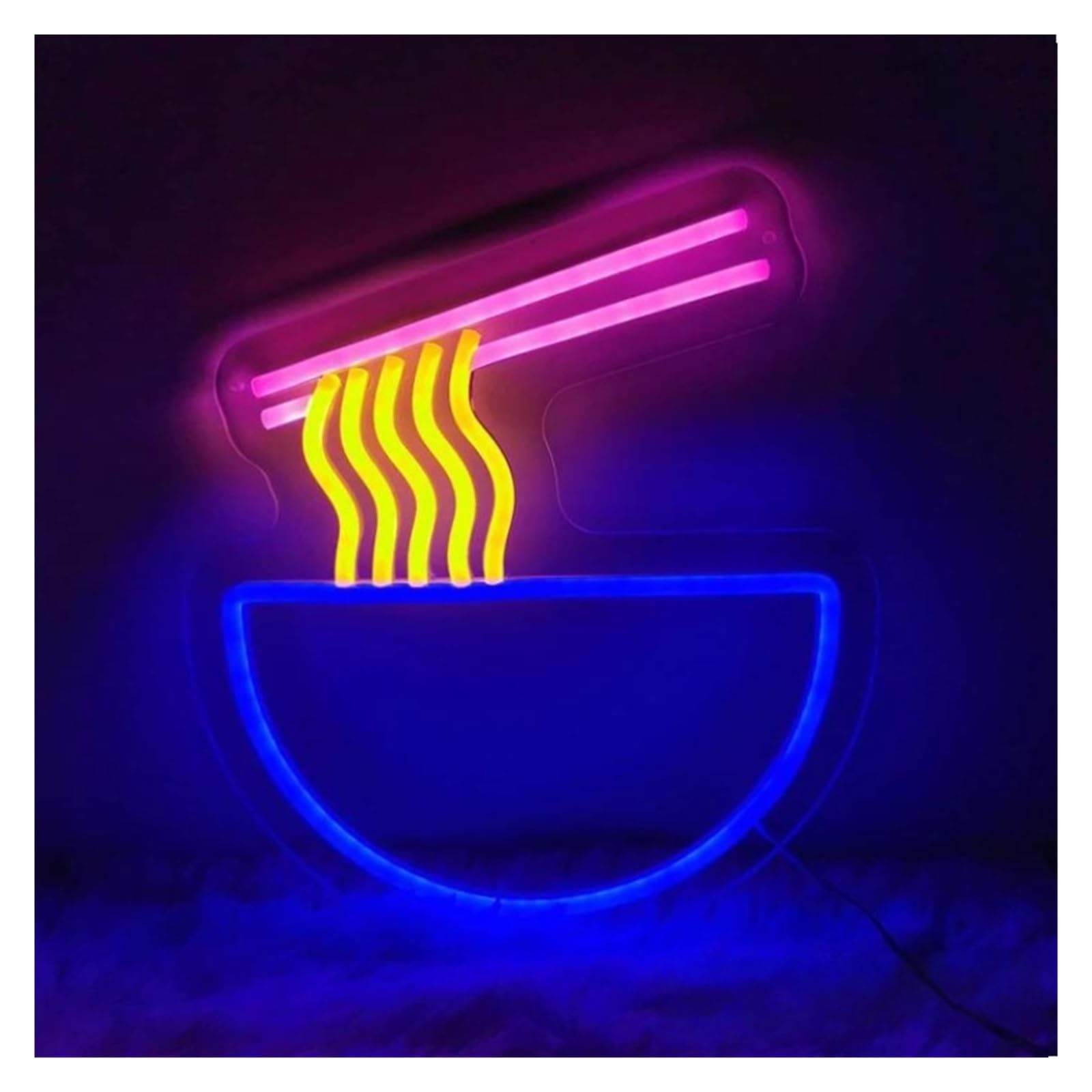SHOUXI Sign Lamp Ramen Neon Signs for Wall Decor Lights Dimmable Noodle Shop Kitchen Party Business Wall Decor 27cmx30cm