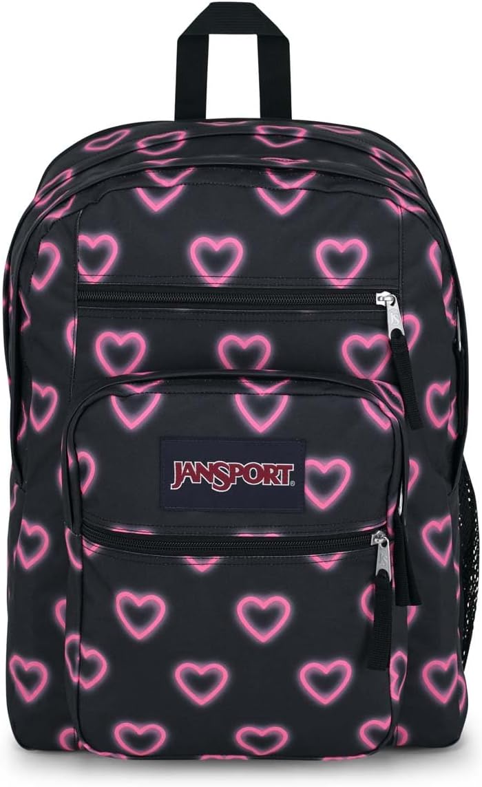 Laptop Backpack - Computer Bag with 2 Compartments, Ergonomic Shoulder Straps, 15” Laptop Sleeve, Haul Handle - Happy Hearts Black