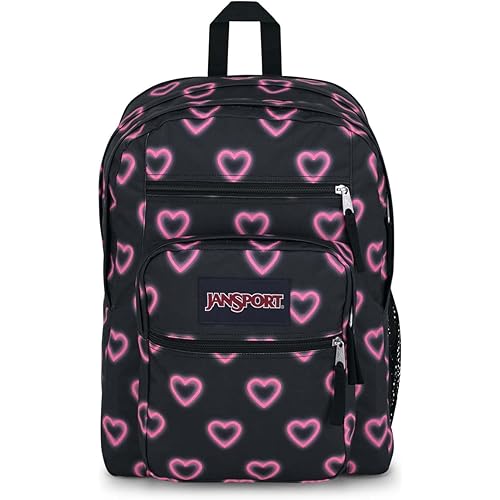 JanSport Laptop Backpack - Computer Bag with 2 Compartments, Ergonomic Shoulder Straps, 15” Laptop Sleeve, Haul Handle - Happy Hearts Black