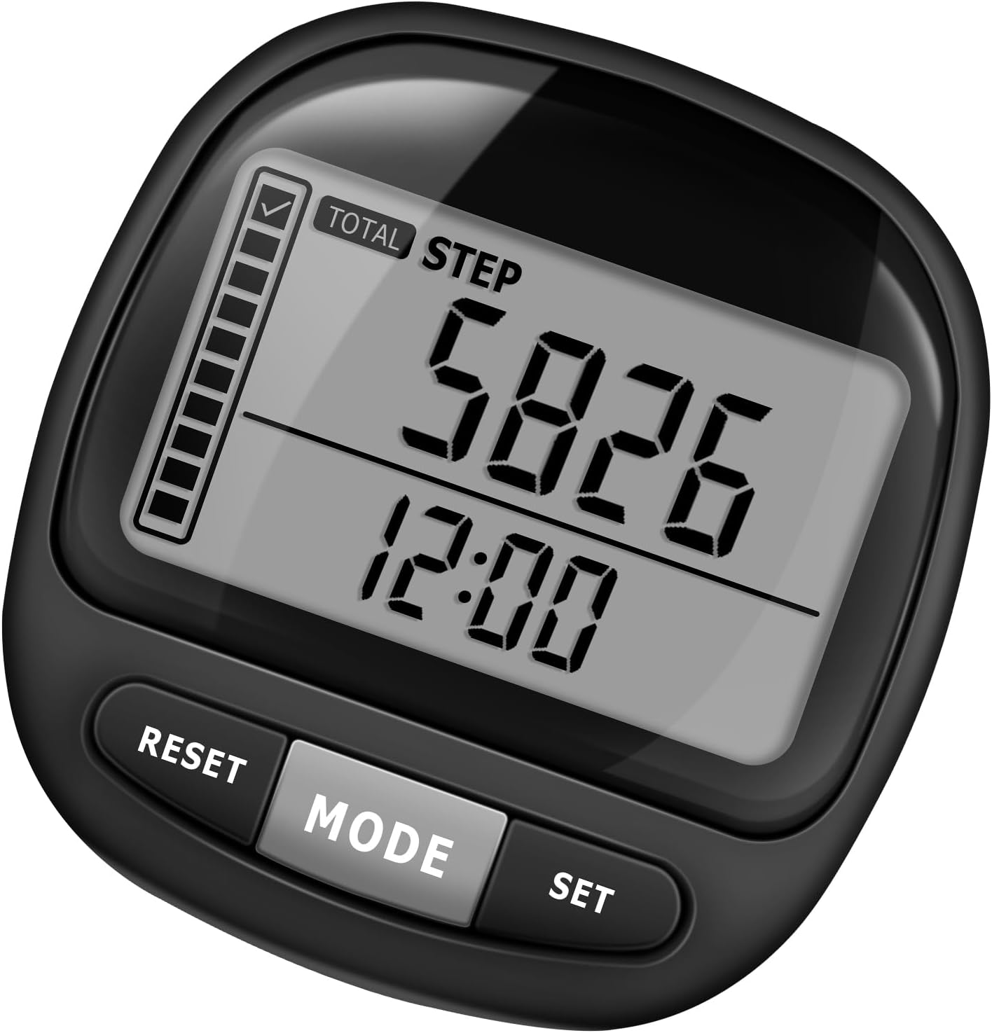 3D Pedometer Step Counter for Walking and Miles, Simple Step Tracker with Large Digital Display and Clip Lanyard, Steps Track Accurately Steps Monitor Watch for Women Men Adults Seniors Dog