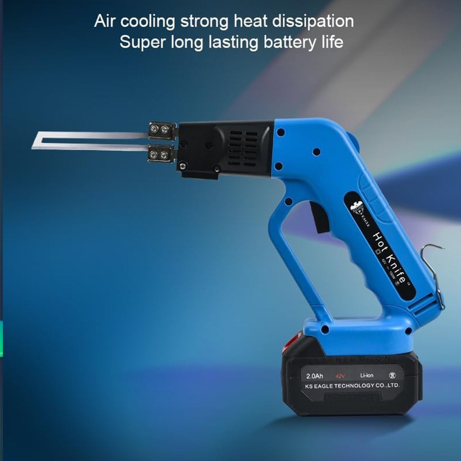 Elektryczny nóż do cięcia pianki, nóż do cięcia styropianu, 150 W, chłodzony powietrzem, akumulatorowy, elektryczny nóż do cięcia tkanin, nóż do cięcia tkanin na gorąco, 2,0 Ah, 18 V,KF150