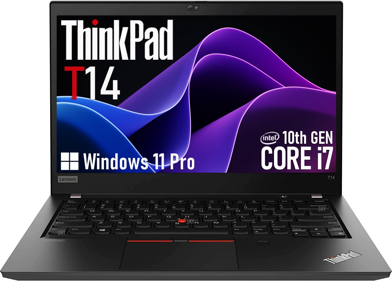 Lenovo Thinkpad T14 Gen 1 Laptop, 14" Full HD (1920 x 1080) Display, Quad-Core i7-10510U, 16GB DDR4 RAM, 512GB SSD, Backlit Keyboard, HDMI, Windows 11 Pro (Renewed)
