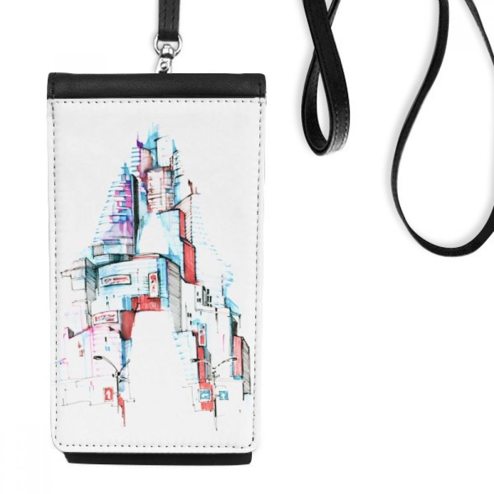 Sac à main suspendu aquarelle de bâtiment moderne pour sorties urbaines et légères