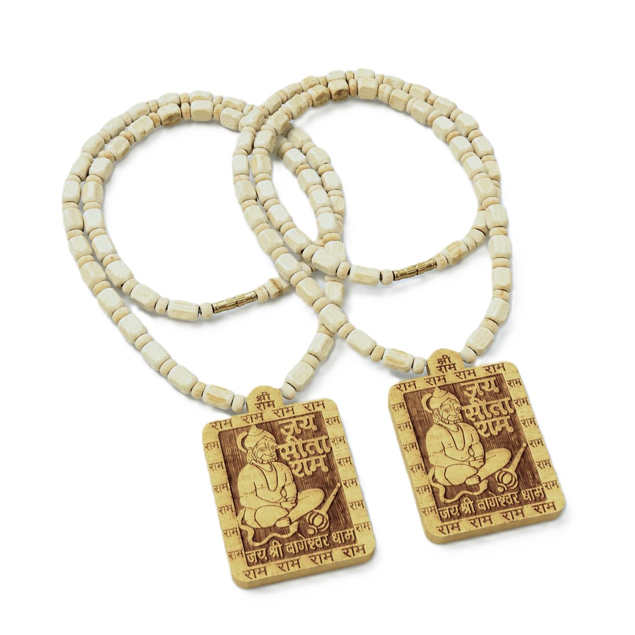 GIRGIT BHAGESHWAR DHAM Tulsi Mala Hanuman Ji Pendant Kanthi Wood Mala | TulasiMala | SITARAM Tulsimala| Bageshwar Dham Wood Necklace| (2 PCS COMBO)-image-29