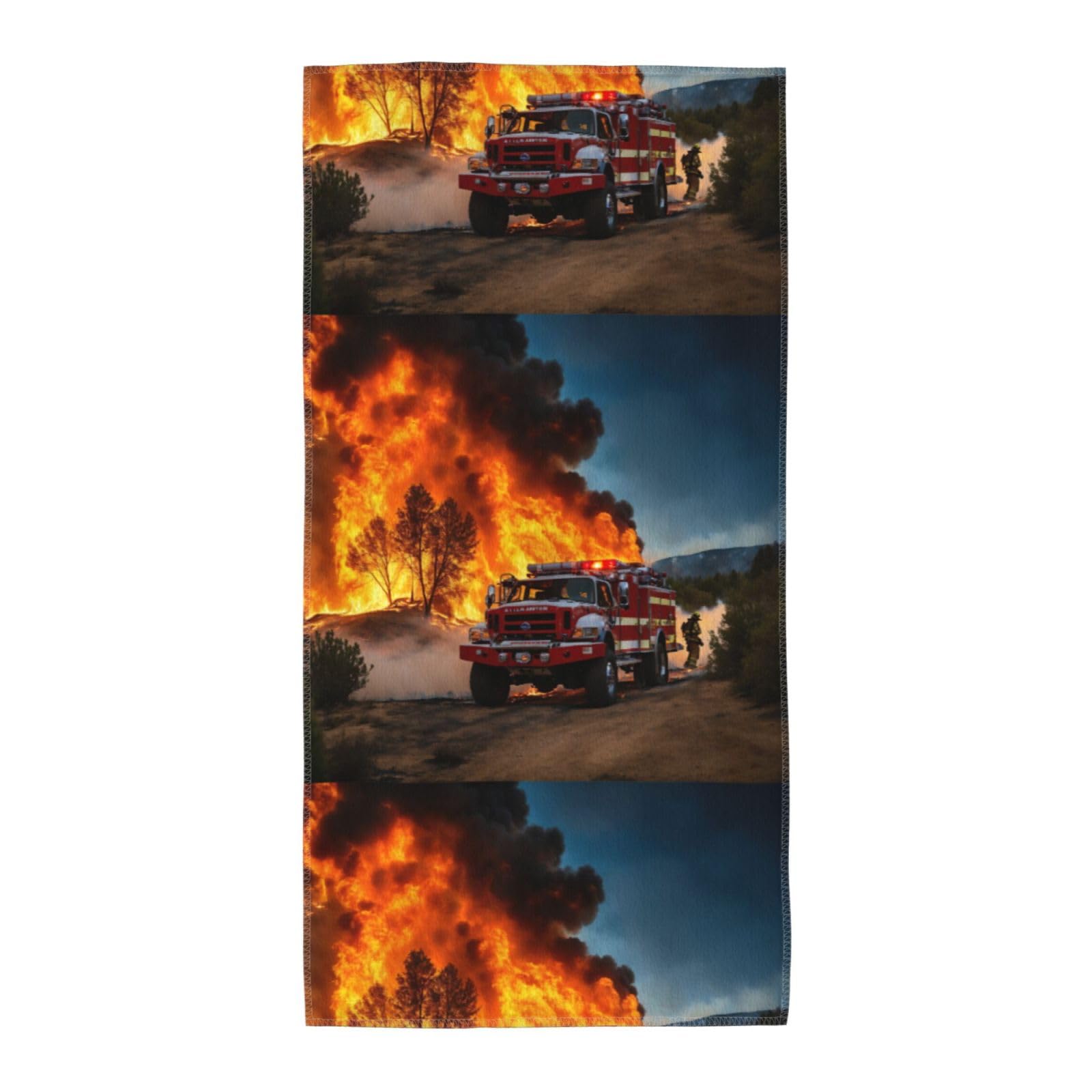 Cbaaghh Firefighter Fireman Flame Print Towel, Towels Thick Face Towels Fast Drying Washcloth For Bath, Spa, Gym