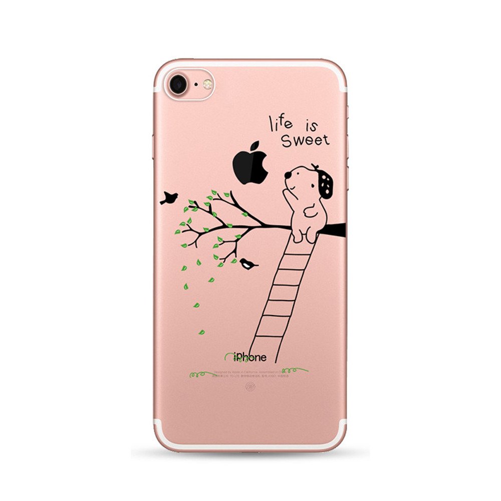 per iPhone 6 6s Custodia, CrazyLemon Custodia protettiva trasparente in TPU ultra sottile con design colorato trasparente morbido per iPhone 6 6S da 4,7 pollici - Giraffa Colorata