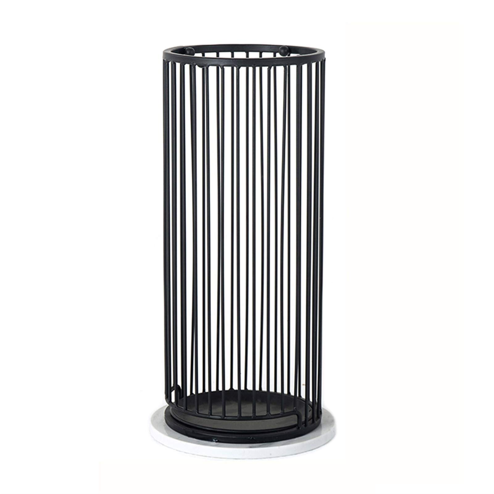 Porte-parapluies noir anti-goutte : support rond avec socle en marbre stable