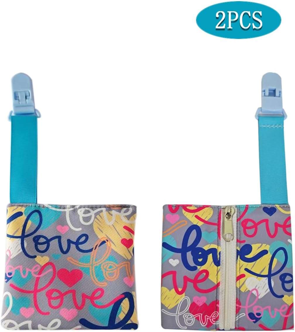 2 Pack Waterproof Feeding Tube Pouch，Zipper Nasogastric Tube Fixation Bag for NJ Nasogastric Tube Storage Bag NG Tube Holder image 2