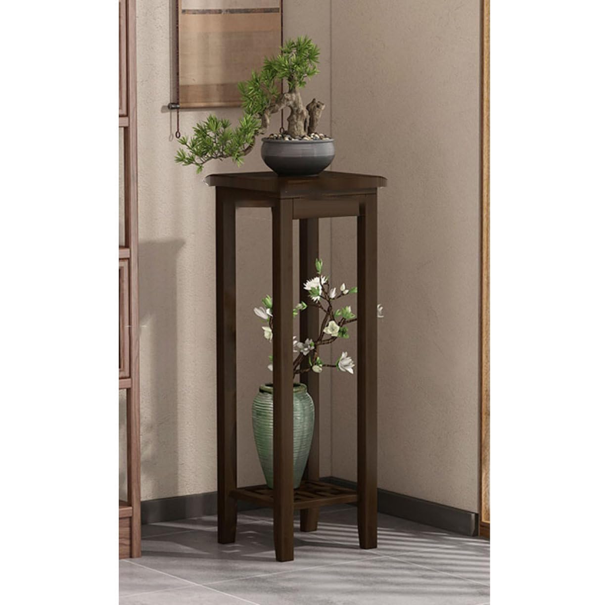 Amazon.co.jp: MJKQ9 花台 竹製 フラワースタンド 玄関 リビング