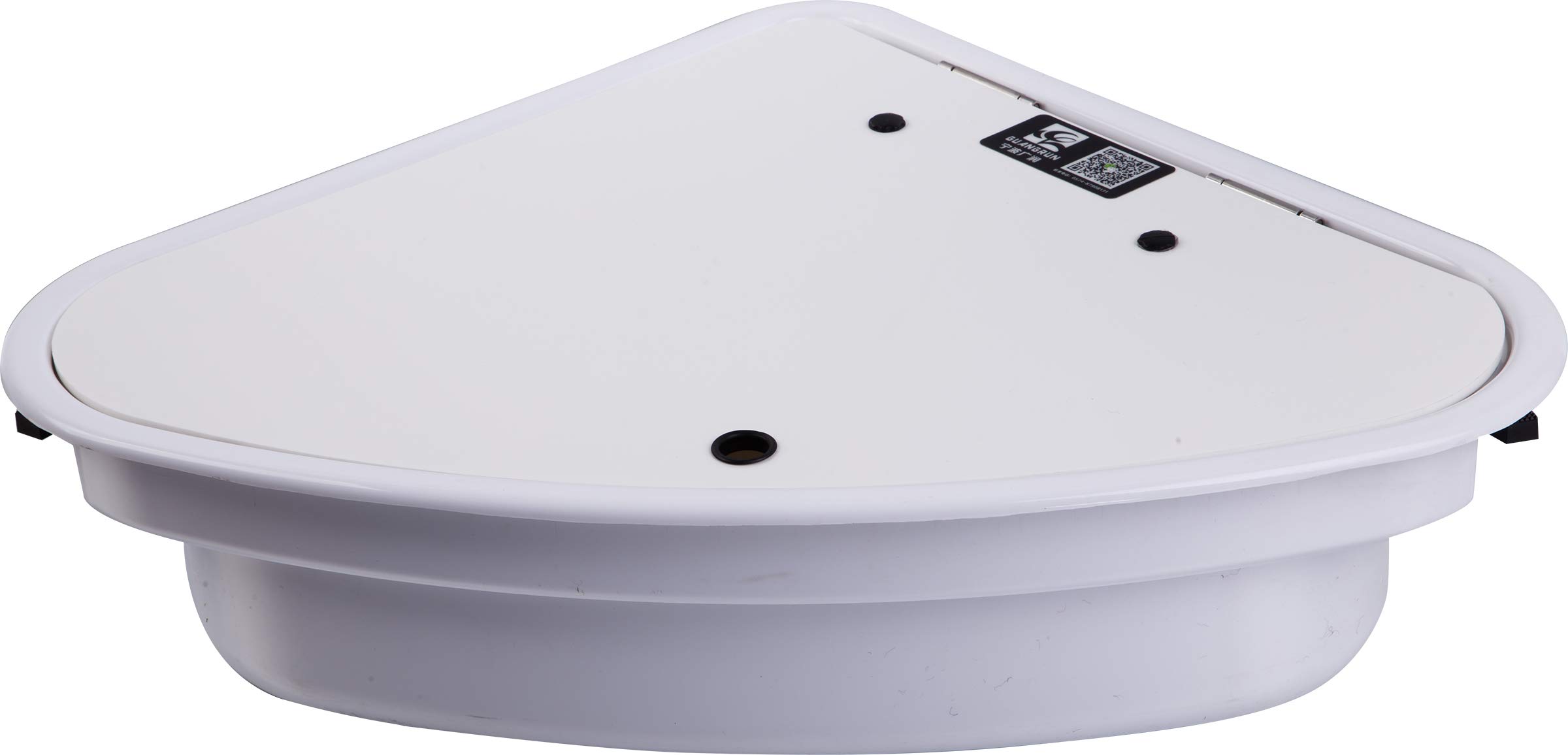 ZY Boat Caravan Camper Triangular White Acrylic Sink with Lid 480480145mm GR-Y007 (with Faucet)