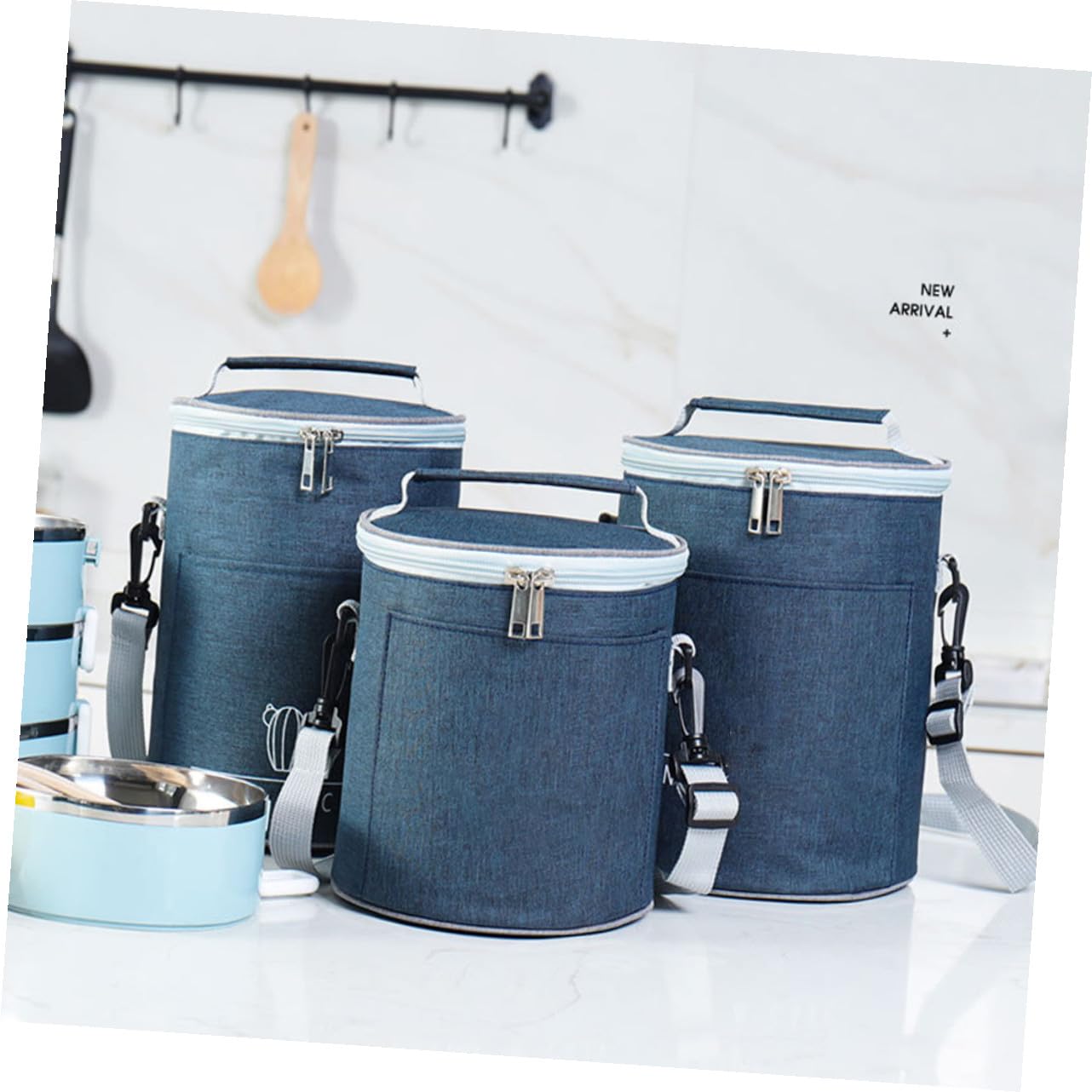 VANZACK Isoliertasche aus Oxford mit Aluminiumfolie Mittelgroß mit Handgriff und Schultergurt Vielseitige Thermotasche für Lunch Camping Arbeit und Reisen
