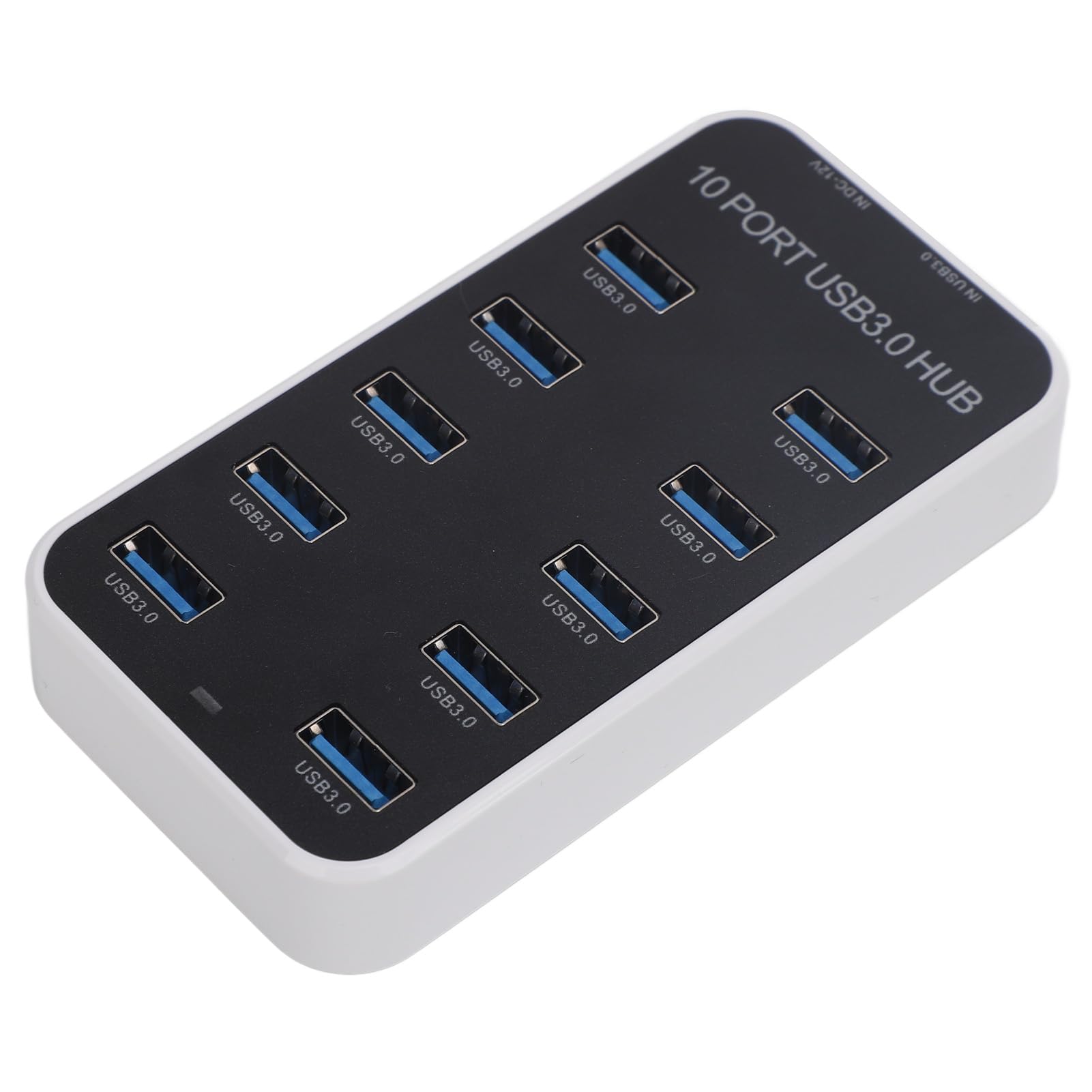 Data Hub Splitter 10 Ports USB 3.0 Szybka transmisja danych Docking Station z portem zasilającym DC12V24V dla laptopowej konsoli do gier Solidne Materiał PC ABS