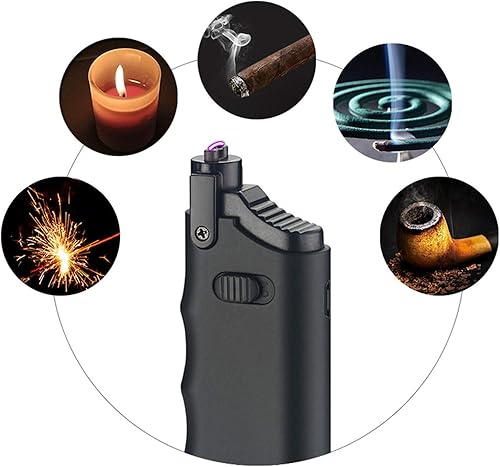 Miniatura 3 de Encendedor de velas, encendedor eléctrico recargable de arco con bloqueo de seguridad, encendedor de plasma USB, telescópico perfecto, cuello de