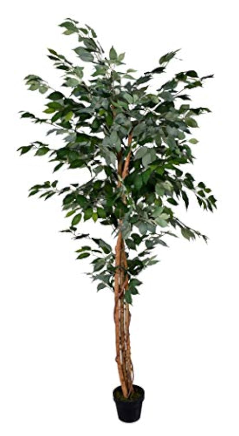 YATAI Nearly Natural Artificial Ficus Plant 2.1 Meters High Ficus Tree Fake Plant with Plastic Pot & Moss Grass for Home Garden Decoration – Fake Tree – Artificial Plants