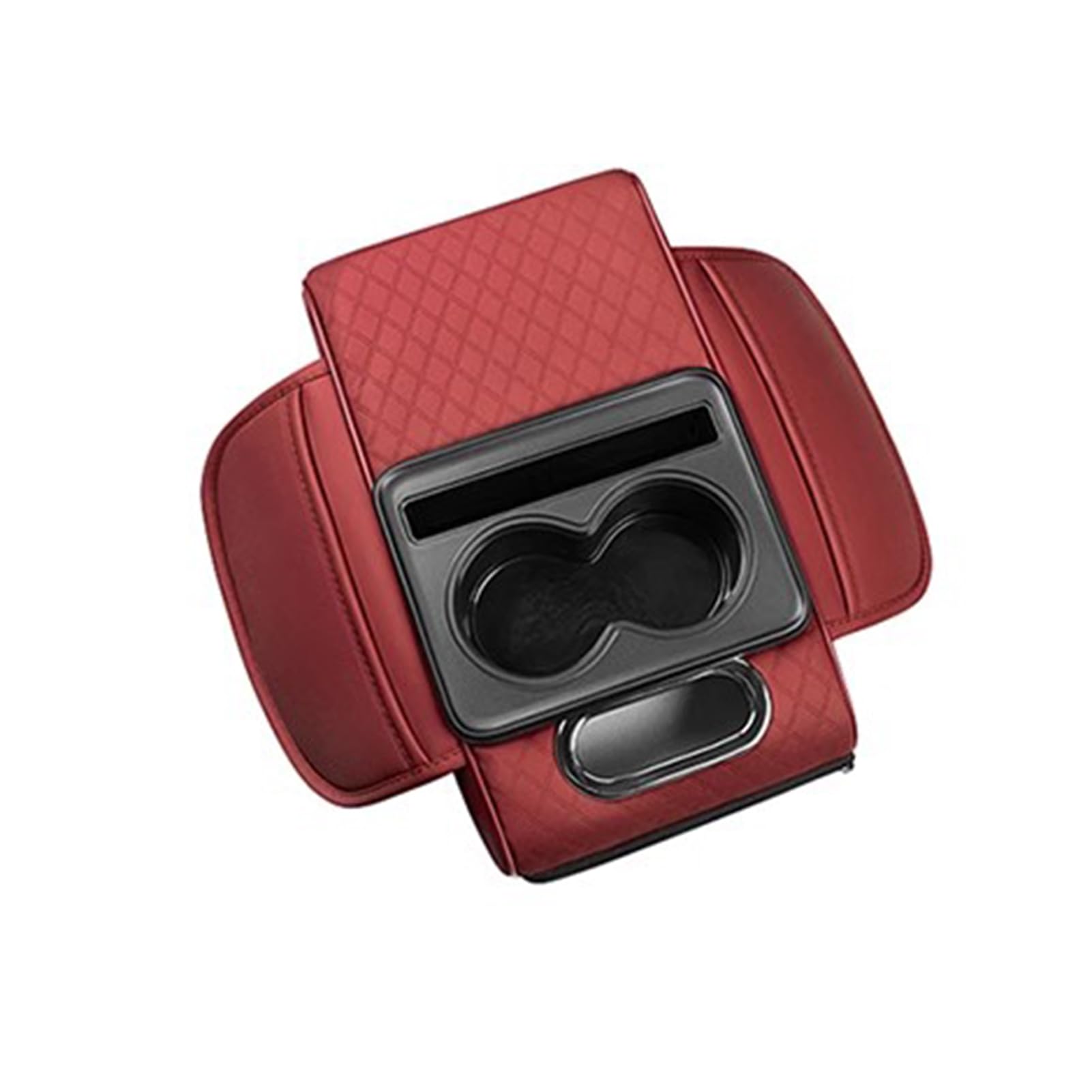 Glifora Car Armrest Box, 5-in-1 Organiser - with Cup Holder, Tissue and Phone Slot - Faux Leather Multifunctional Car Organiser, Universal Vehicle Accessory