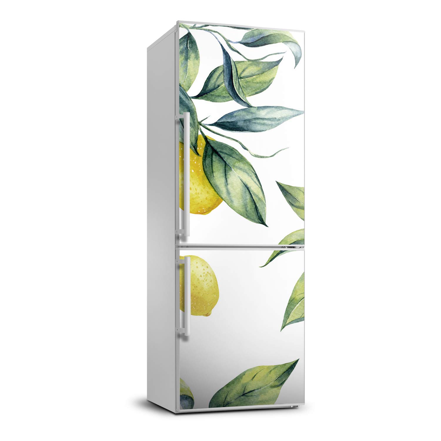 Oculta rayas de la nevera con la cubierta del refrigerador autoadhesiva de limones Tulup