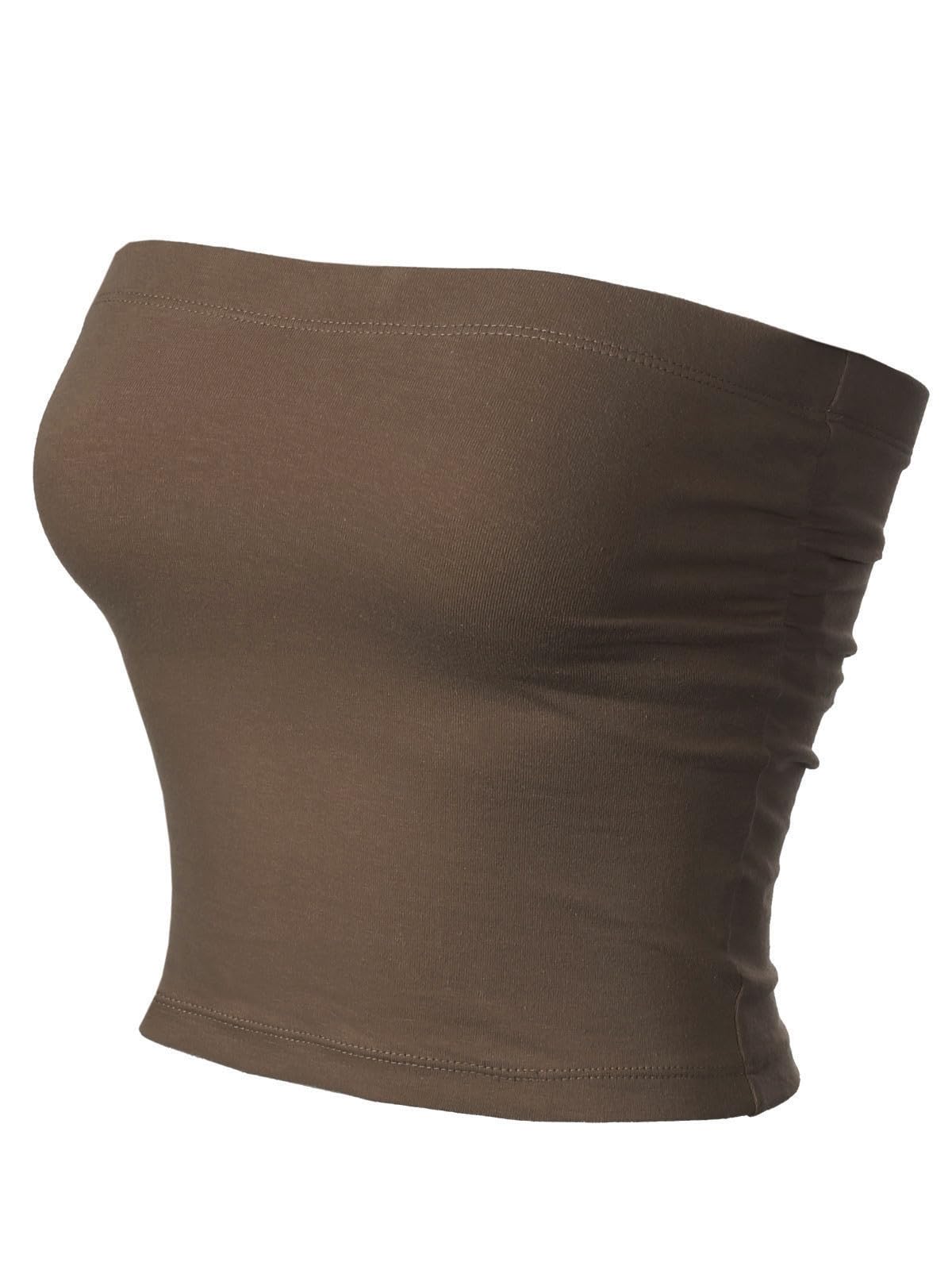 MixMatchy Lot de 3 Hauts d'été décontractés froncés sur Le côté Dos Nu Double Couche avec Soutien-Gorge intégré pour Femme
