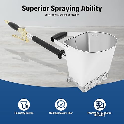 Miniatura 4 de Pulverizador de estuco de mortero de cemento de 4 chorros, herramienta de pulverización de aire para techo de pared, máquina de enyesado de textura