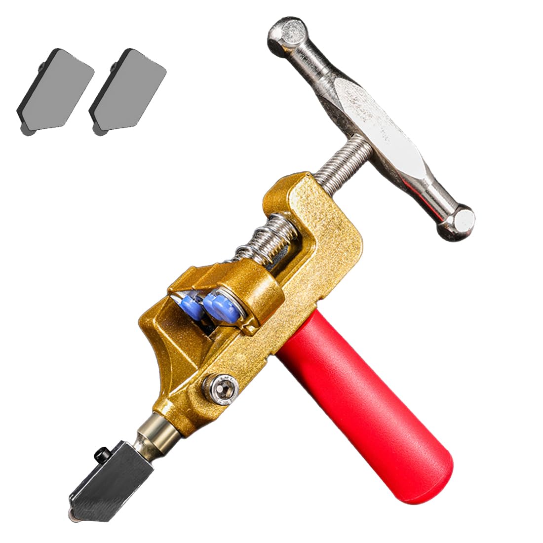 Professional Glass Cutter with T-Handle, 2-in-1 Tile Cutter Made of Premium Aluminium Alloy