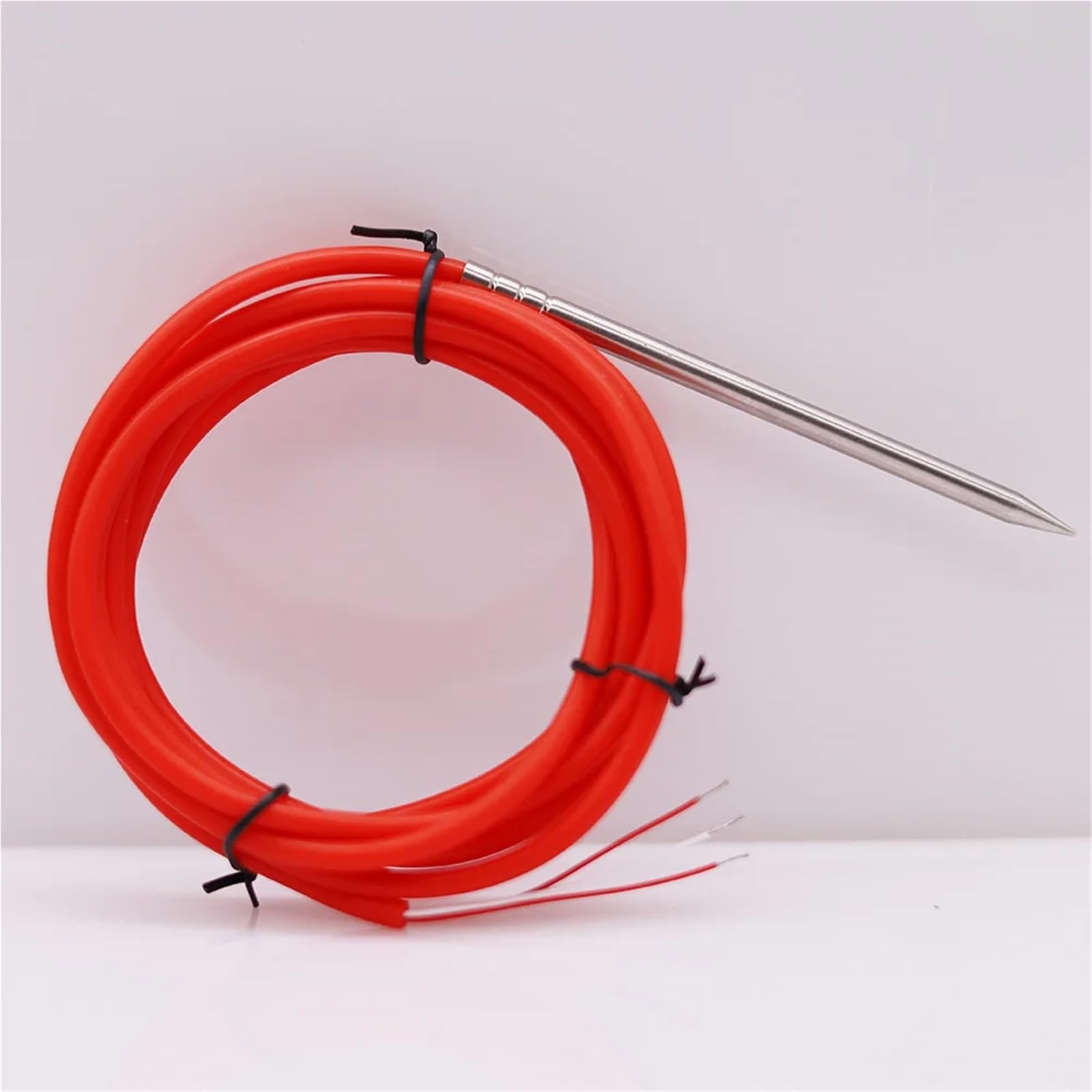 Sonda de sensor de temperatura tipo aguja con alambre de silicona suave rojo PT100 PT1000 detector térmico (PT1000)