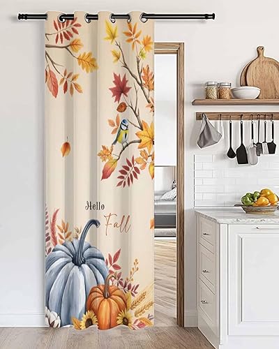 Miniatura 3 de BOBOWUNY Cortinas opacas para puerta de Acción de Gracias para puerta, con aislamiento térmico para armario, sala de estar, dormitorio, divisor