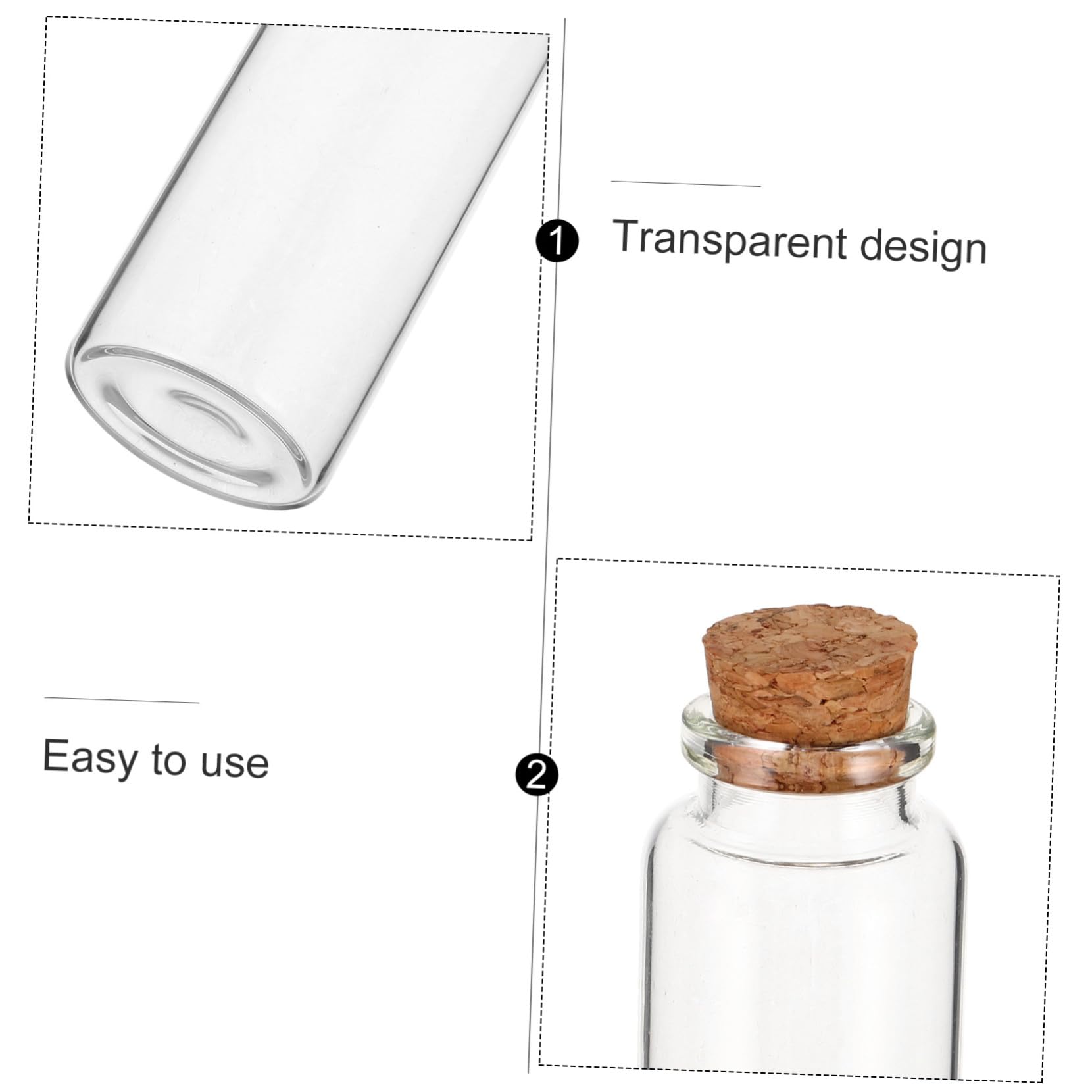 IMIKEYA 50stücke Winzige Glasflaschen Mit Korken Transparente Dekorative Zierflaschen Leere Kleine Fläschchen Für Nachrichten Zaubertränke Und Bastelarbeiten