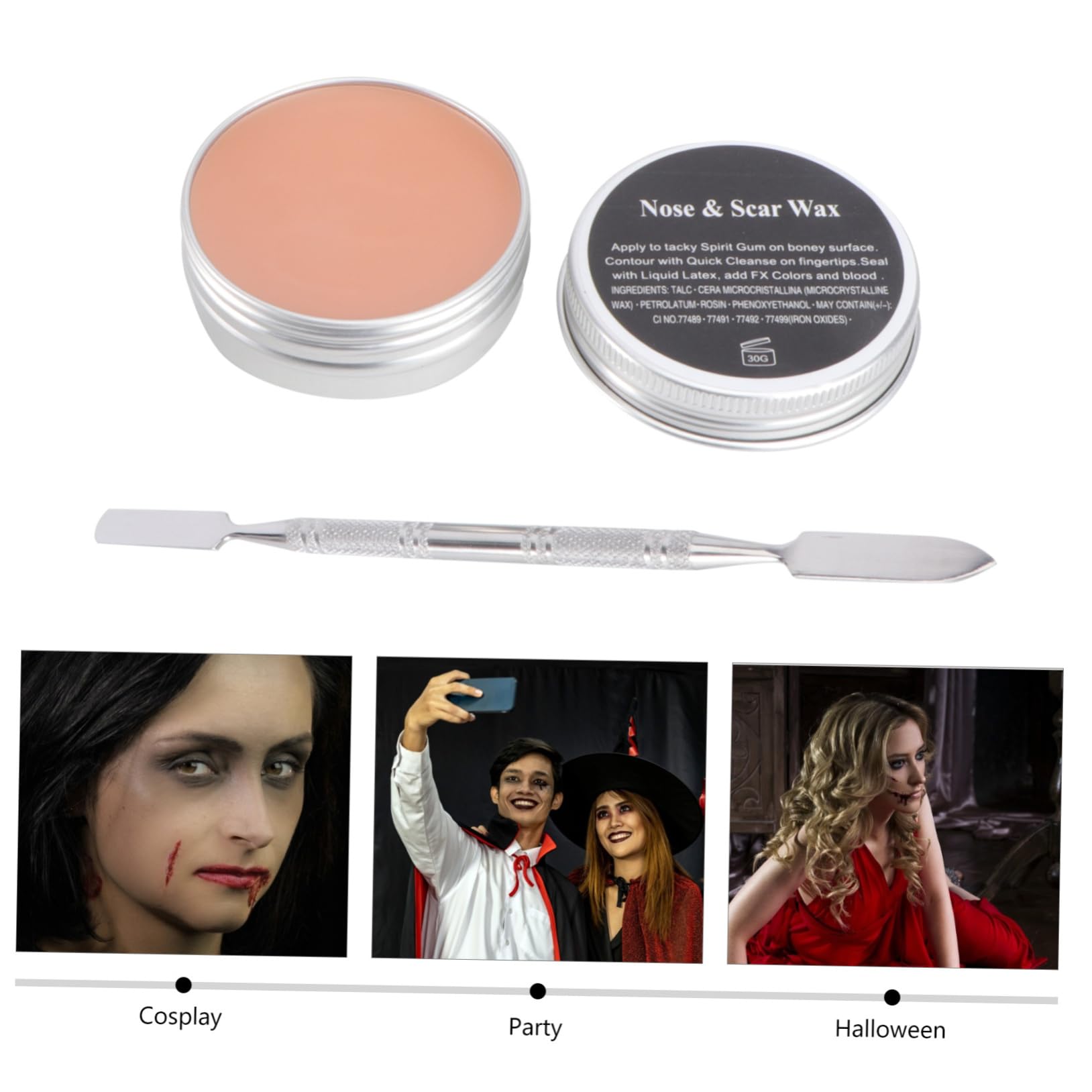 Beavorty Carne Artificial 4 Piezas Maquillaje De Sangre Halloween Hallowen Trajes De Cosplay Maquillaje De Cera Para Cicatrices Makeup Bolso De Cosméticos Cera Para La Piel De La Cera De Maquillaje