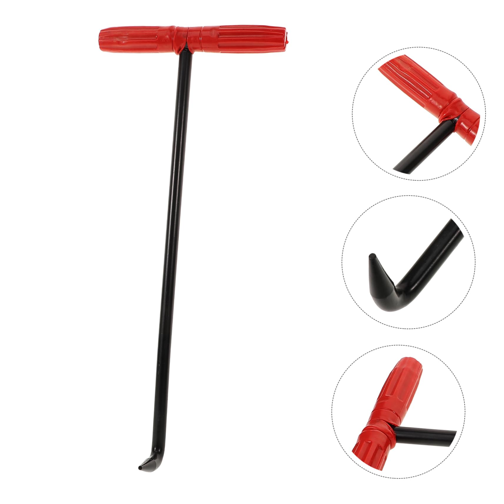 PRETYZOOM Manhole Cover Puller T-Shaped Steel Hook for Lifting Heavy Duty Sewer Maintenance Tool