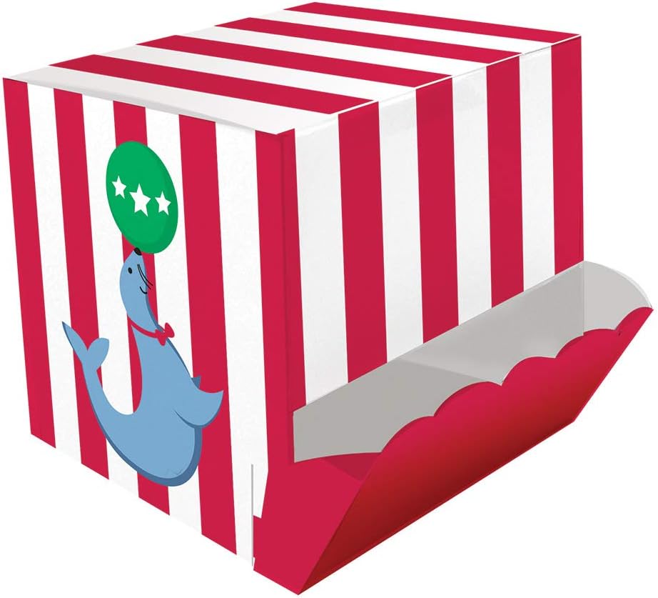 Creative Converting Circus Time Candy Dispenser Treat Box 3Inx3Inx3In