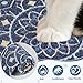 Glittme 33"x22" Cat Litter Mat with Mesh Design - Non-Slip & Waterproof Litter Trapping Pad for Litter Box Protects Floors from Stains Soft Texture for Pets,Navy