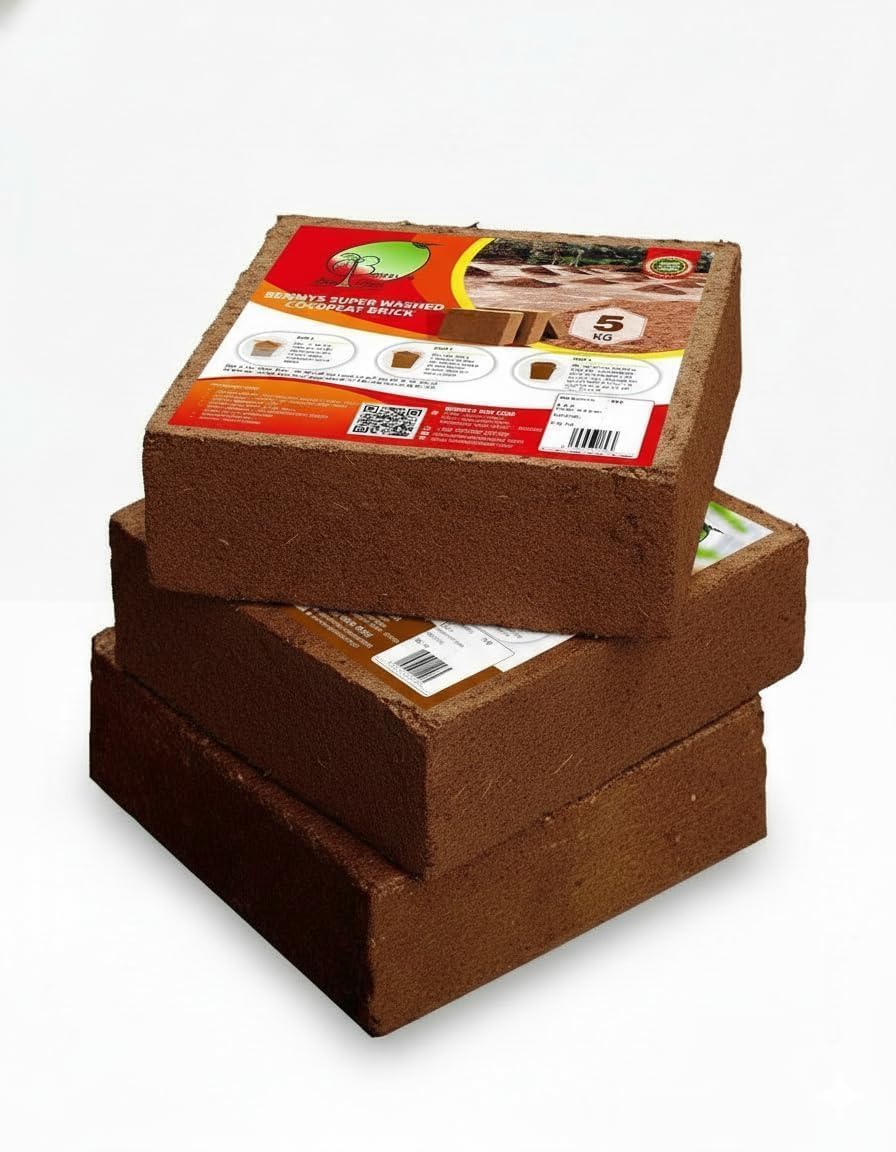 Benny's Super Washed Cocopeat Brick 5 Kg – Natural Bio Coir Block, Organic Growing Medium for Healthy Plant Growth-image-11