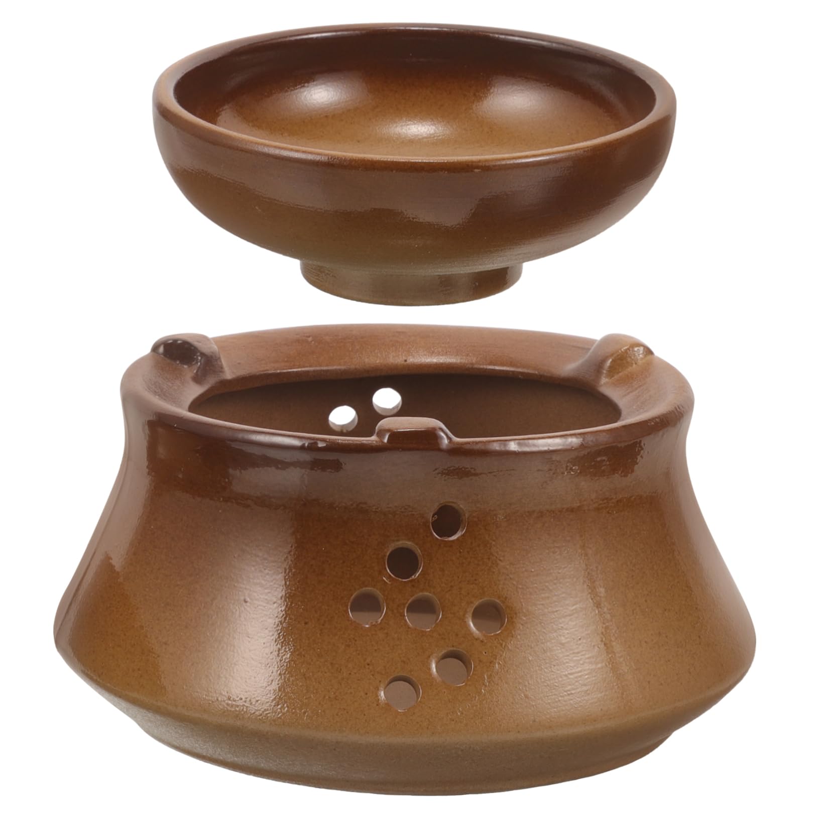 Mobestech Ceramic Tea Warmer Japanese Style Coarse Pottery Tea Heater with Cup and Elegant Design Nonslip Base for Stability Home Decor and Present Choice
