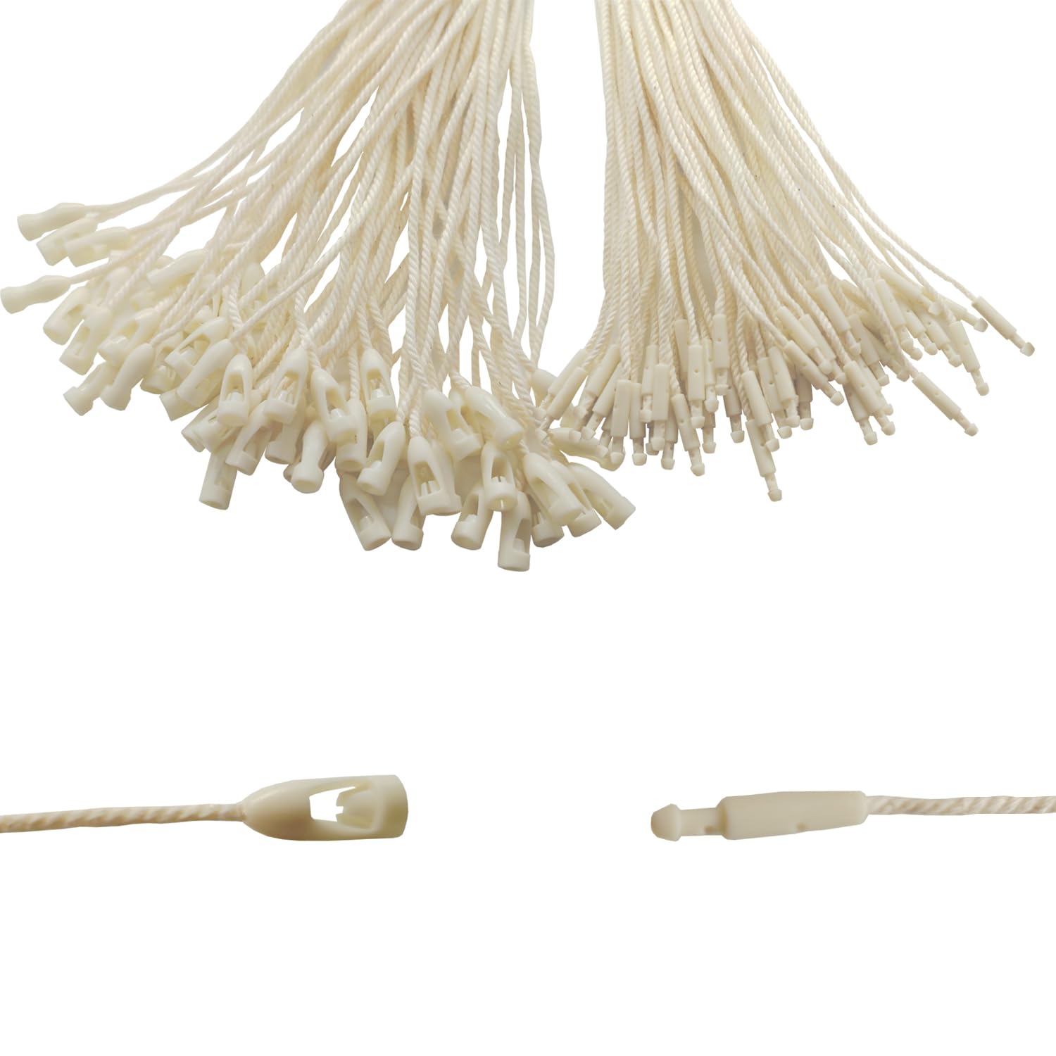 Crochets pour étiquettes de prix 16cm beige pour marquage de vêtement et textile