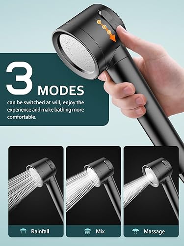 Miniatura 5 de Filtered Shower Head with Handheld, 3 Modes High Pressure Shower Heads, Shower Head with Filters 18 Layers for Hard Water, Remove Chlorine and