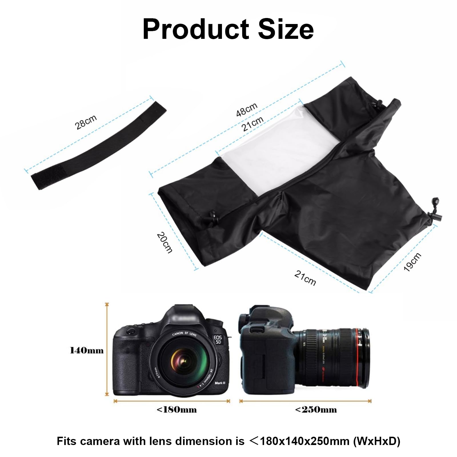 Copertura Antipioggia per Fotocamera DSLR, Nikon Df D90 Z7 Z6 Z50 D780 D850 D810 D800 D610 D3500 D3400 D5600 D7500 Canon EOS 7D 5D 850D 800D 760D Sony A99II A77II, Ideale per Fotografia all'Aperto