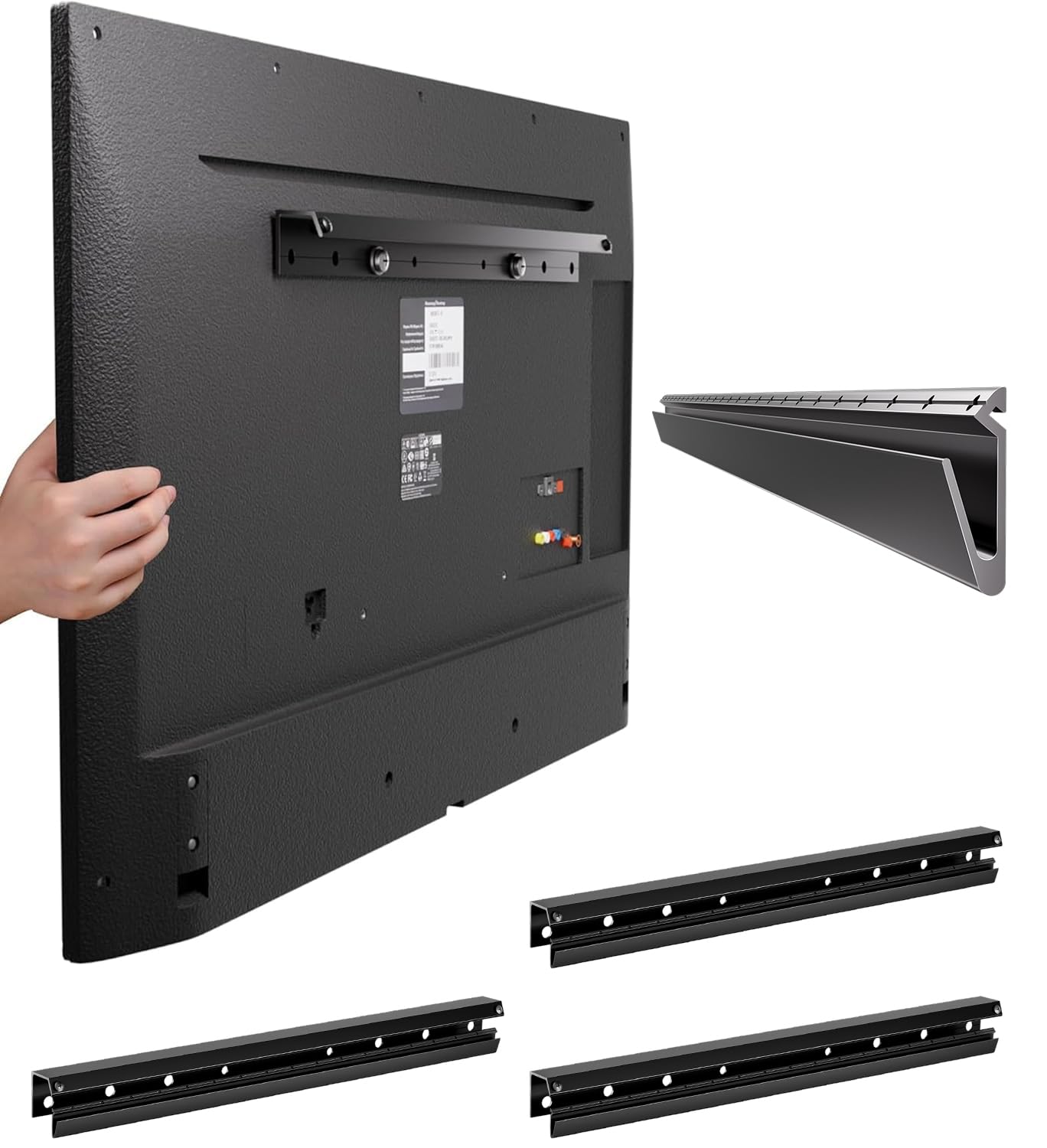 Fulifix Paquete de 3 soportes para TV de 22 a 55 pulgadas, soportes de pared sin taladro, soporte de TV de hasta 100 libras máx. VESA 400 x 400 mm, soporte para televisores sin pernos que se adapta a