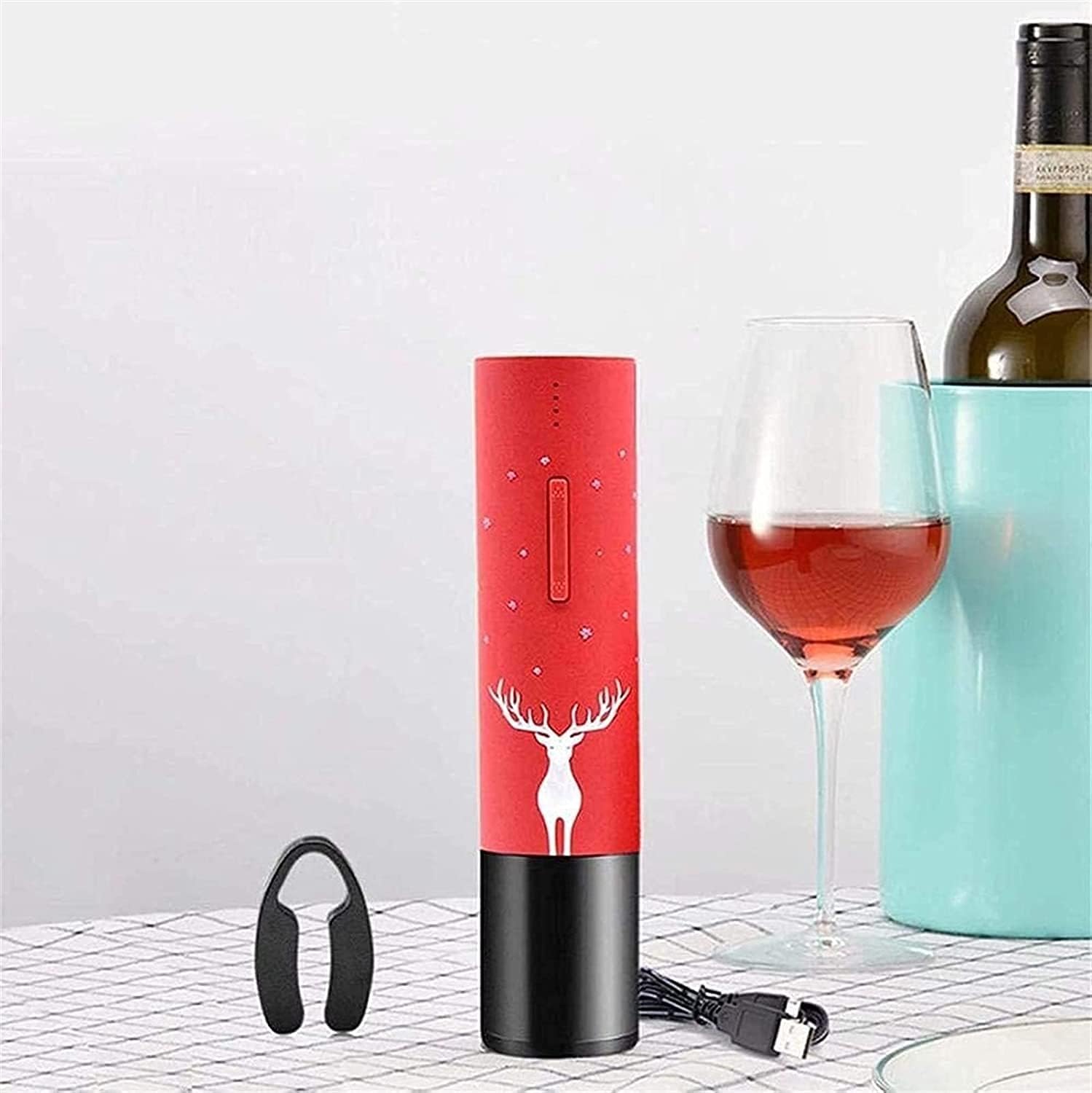 Electric Wine Opener Rechargeable Cordless Automatic Corkscrew Wine Bottle Opener with Foil Cutter Stainless Steel for Kitchen Bar Restaurant Home Party
